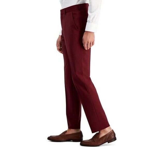 Hugo by Hugo Boss Men's Modern-Fit Dark Red Suit Trousers, Dark Red, 32R - Picture 2 of 7